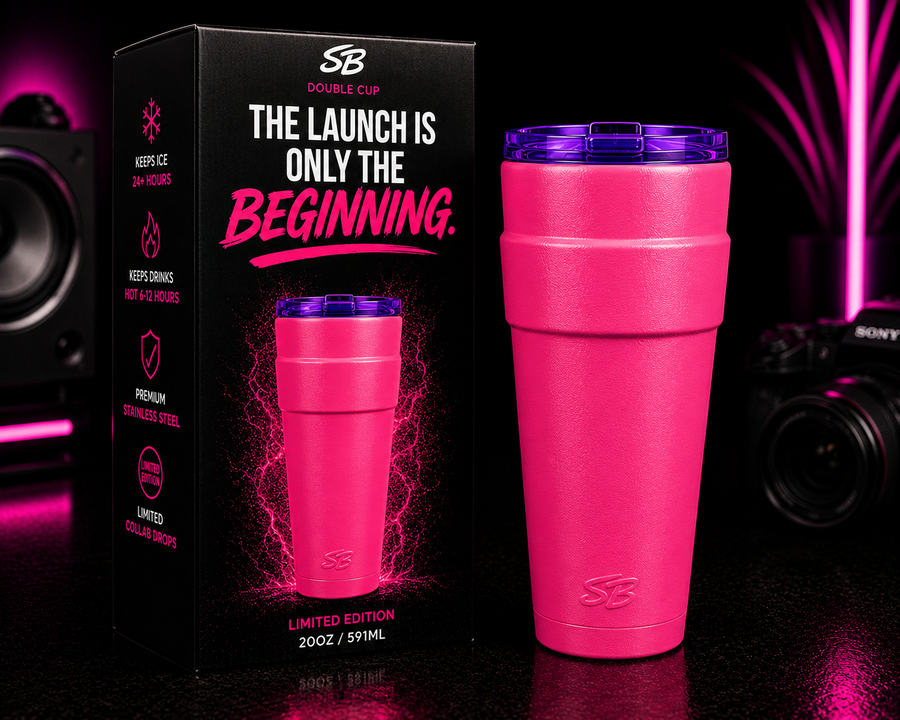Double Cup Tumbler 20oz Signature Styrofoam Pink