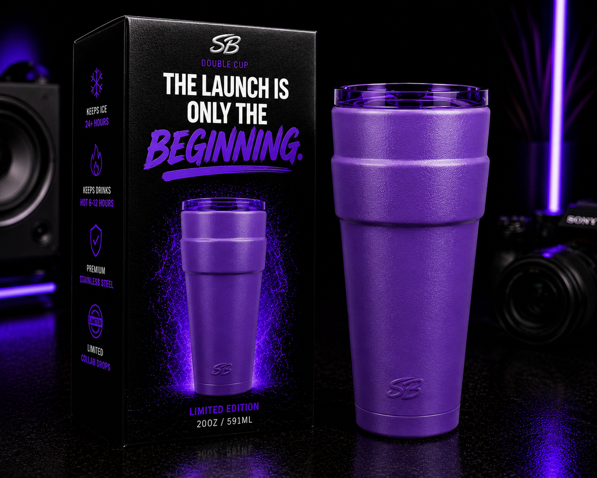 Double Cup Tumbler 20oz Signature Styrofoam Purple